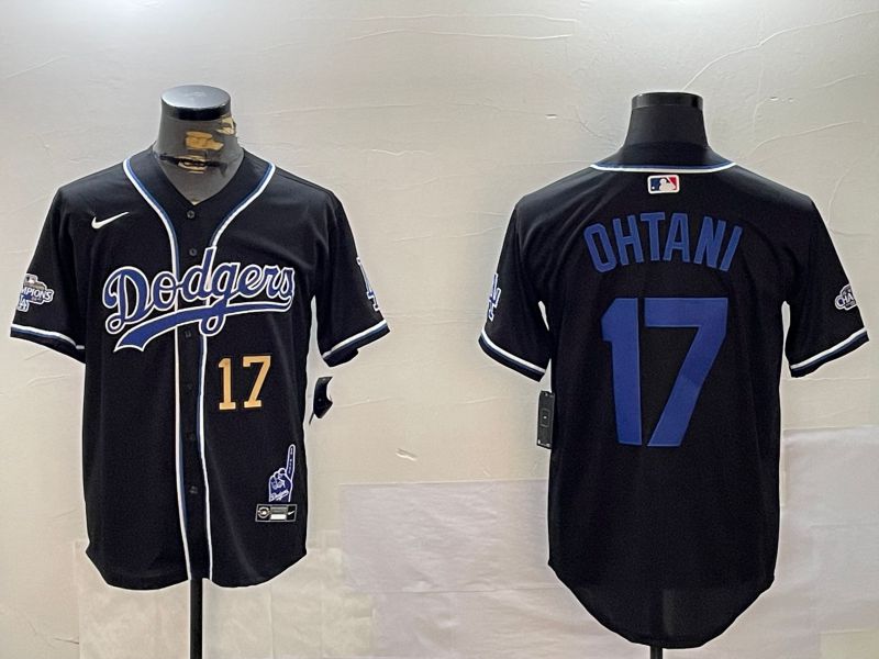 Men Los Angeles Dodgers #17 Ohtani Black Game 2024 Nike MLB Jersey style 12024->los angeles dodgers->MLB Jersey